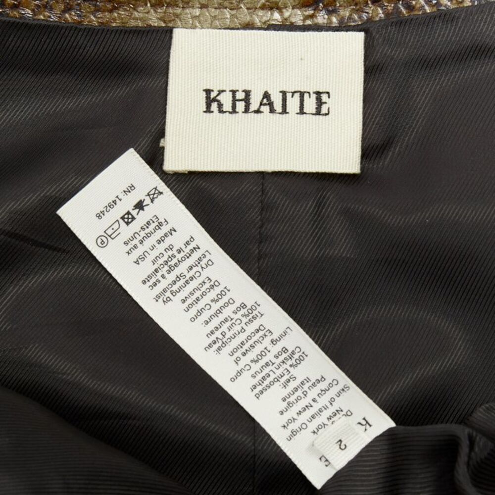 Khaite 2023 Fraser Brown Python Leather Skirt - Picture 9 of 10